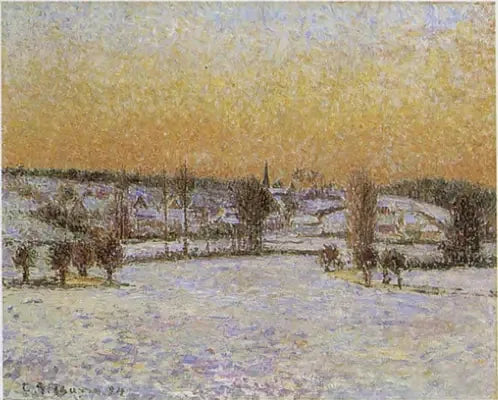 Vinterlandskap, Éragny, Kväll - Camille Pissarro