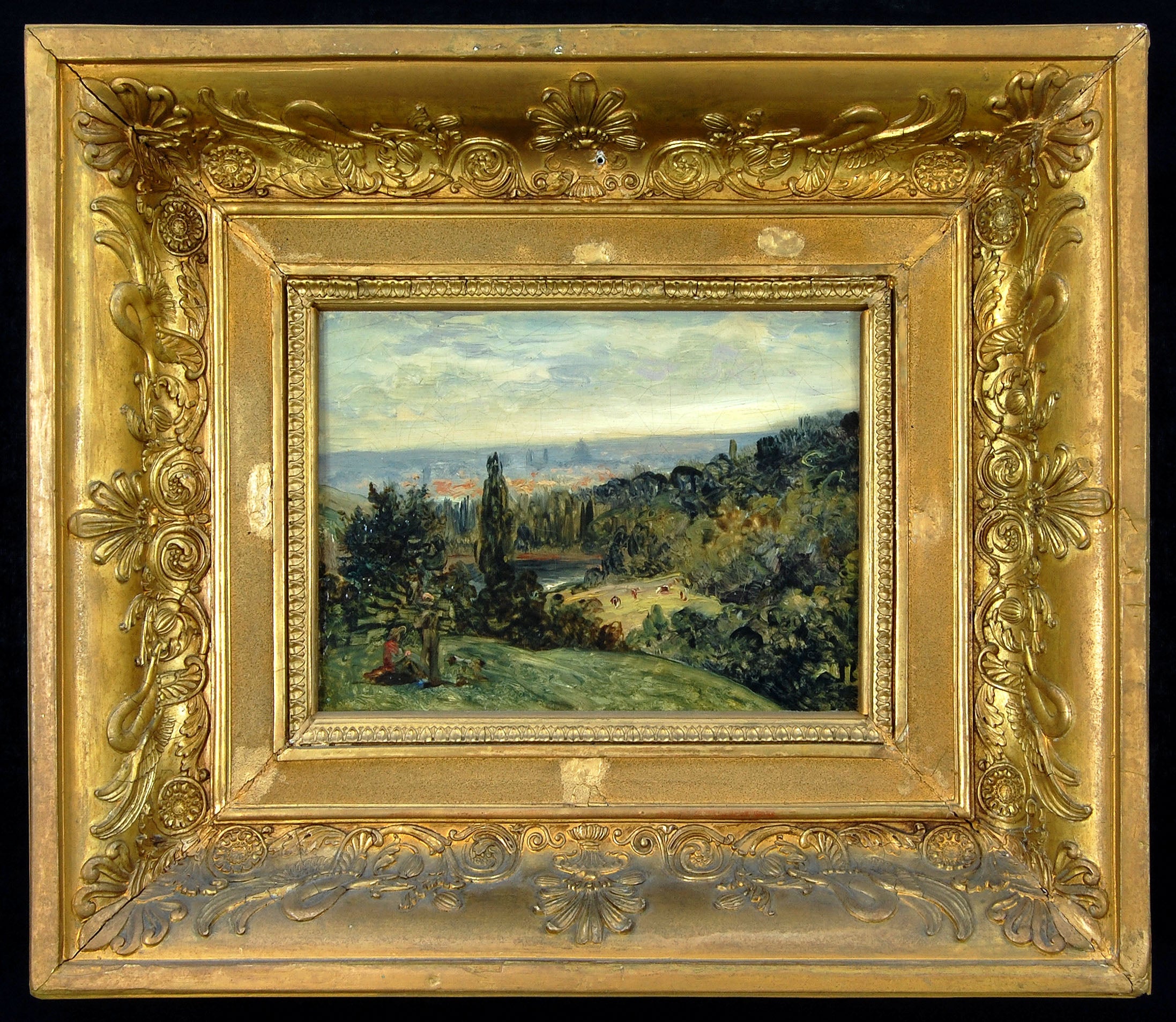 Paysage dans les environs de Paris - Ary Scheffer image 1 copie peinte à la main à l’huile