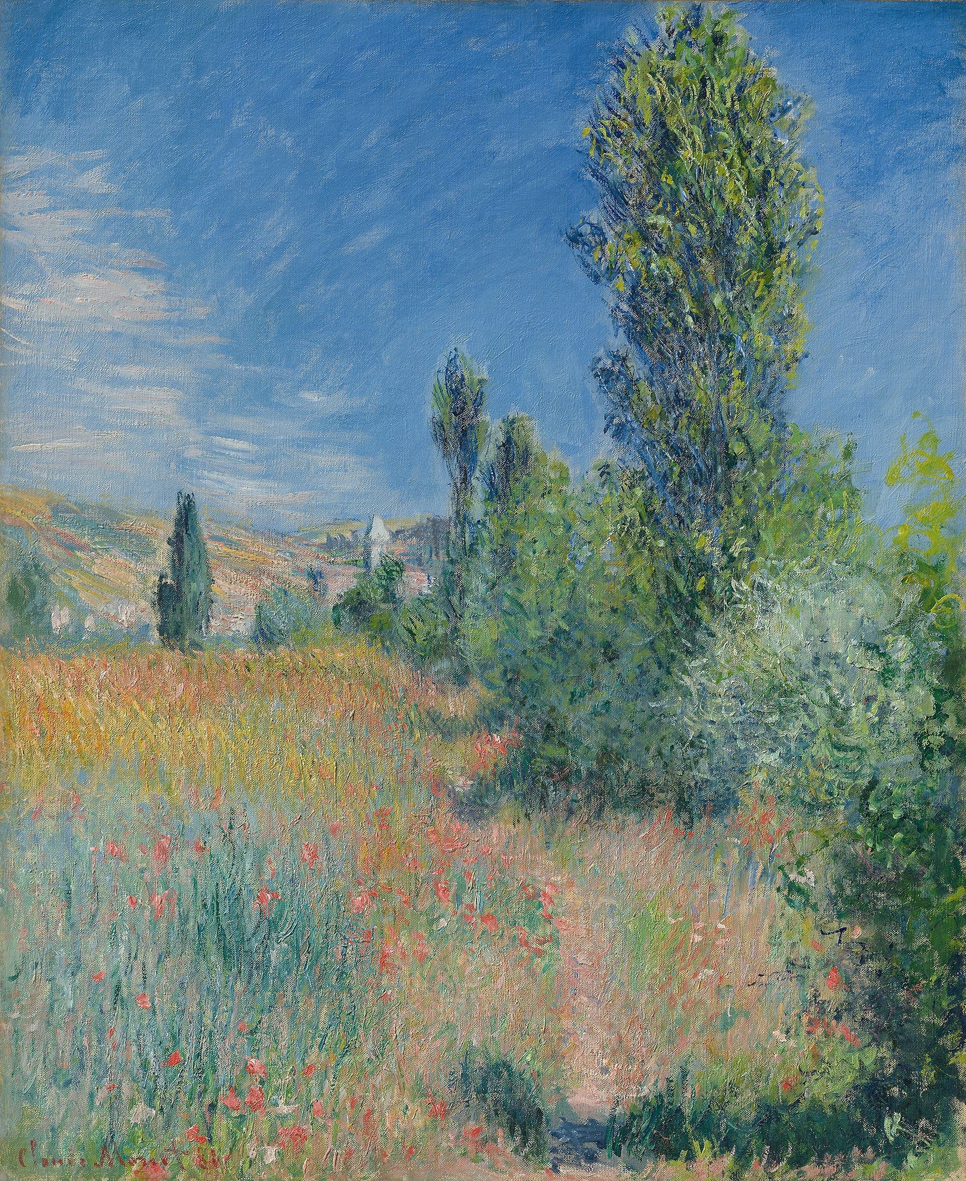Reproduction du tableau « Paysage dans l'île Saint-Martin - Claude Monet » par Alpha Reproduction en peinture à l’huile