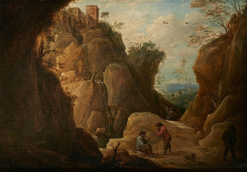 Berglandskap med resenärer - David Teniers den yngre