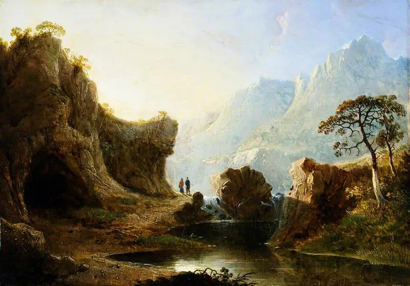 Berglandskap med klippor - John Martin