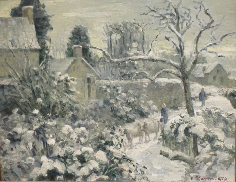 Snölandskap med kor i Montfoucault - Camille Pissarro