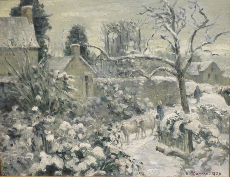 Snölandskap med kor i Montfoucault - Camille Pissarro