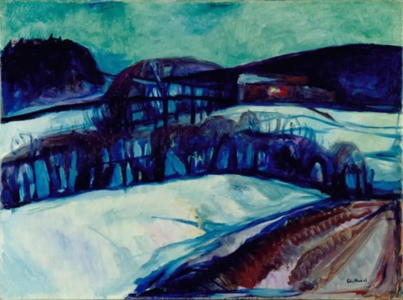 Snölandskap på natten - Edvard Munch
