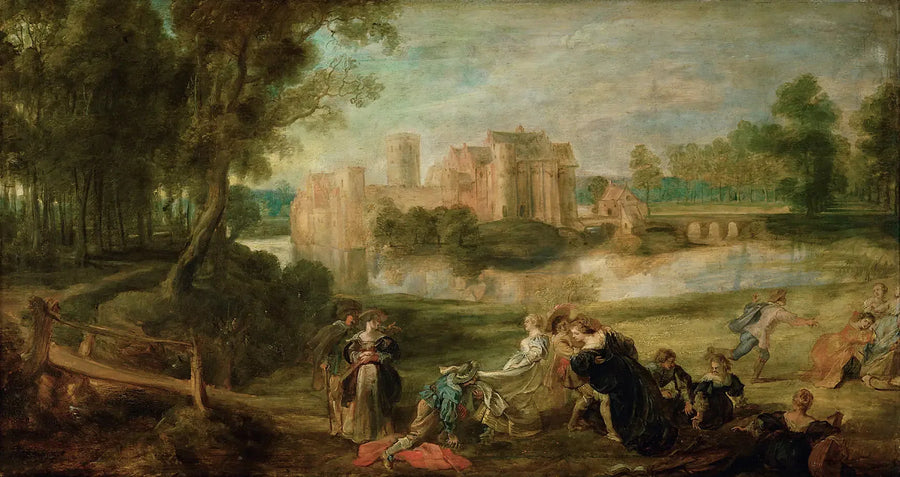 Parklandskap med ett glatt sällskap - Peter Paul Rubens