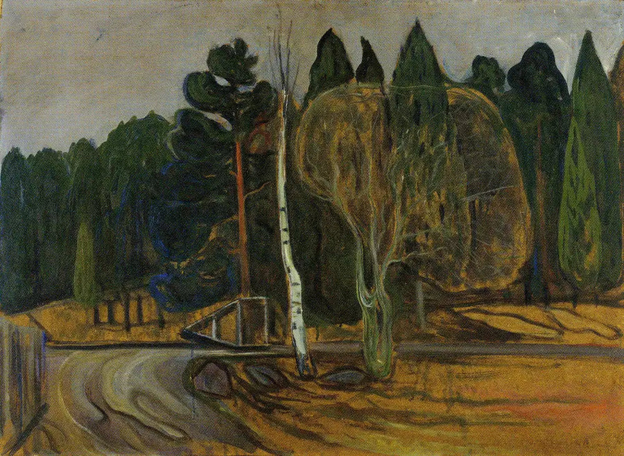Vårlandskap med snöplog - Edvard Munch