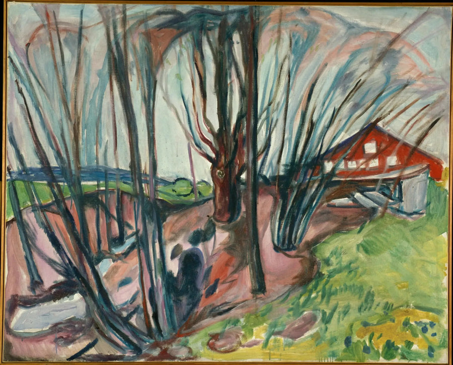 Vårlandskap vid det röda huset - Edvard Munch