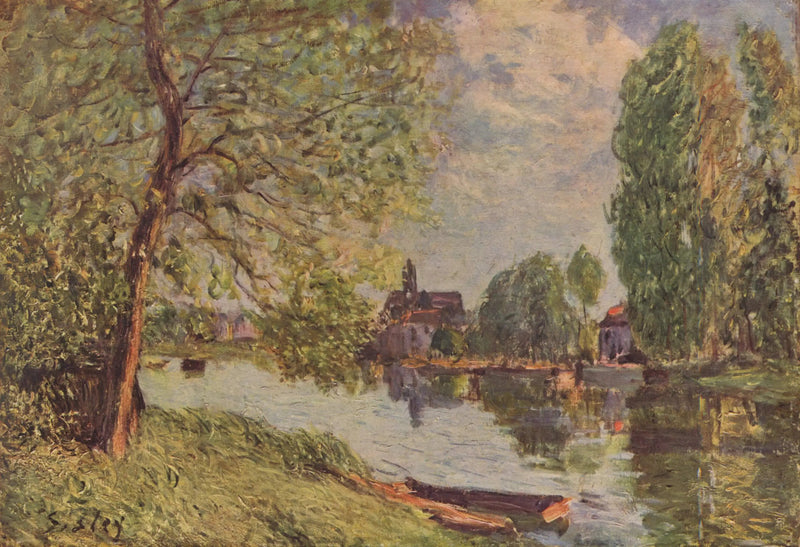 Flodlandskap i Moret-sur-Loing - Alfred Sisley