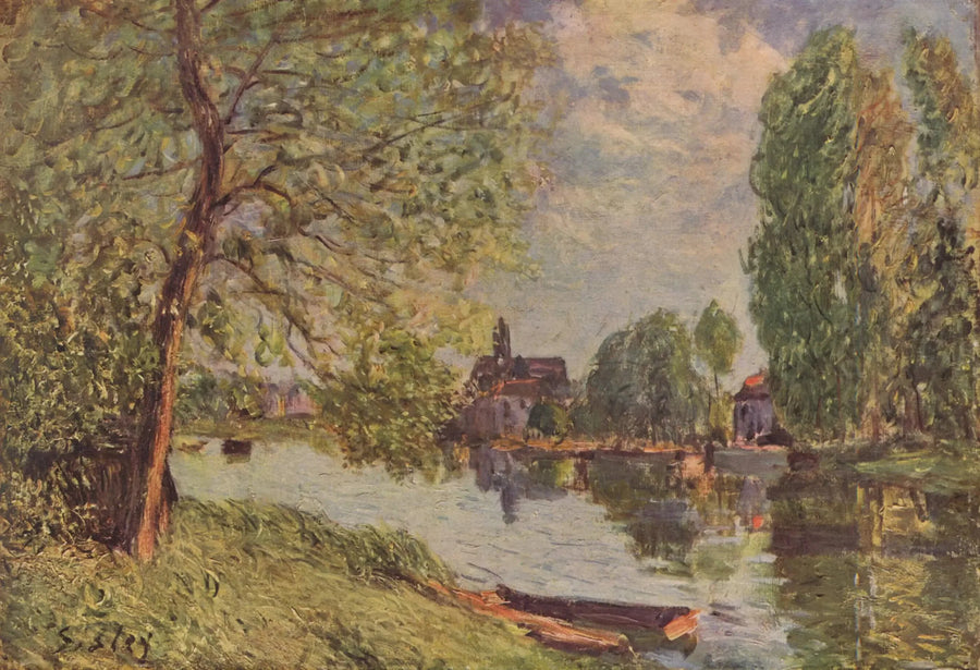 Flodlandskap i Moret-sur-Loing - Alfred Sisley