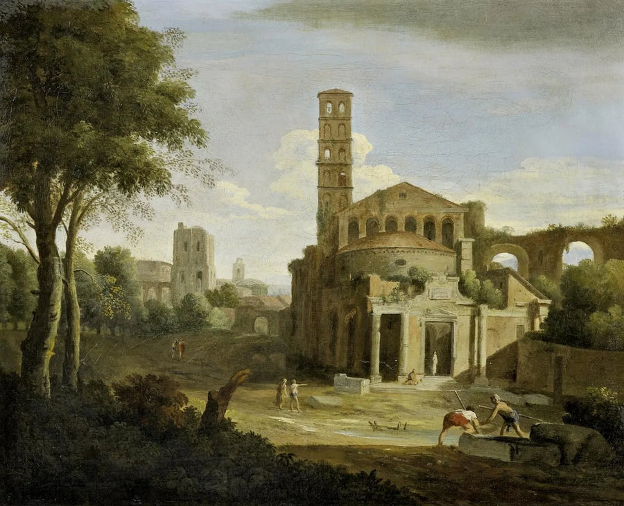 Italienska ruiner landskap - Sebastiano Ricci