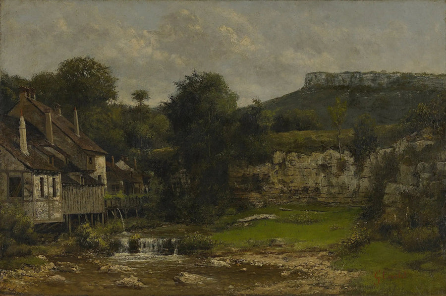 Landskap av Doubs, kvarnen - Gustave Courbet