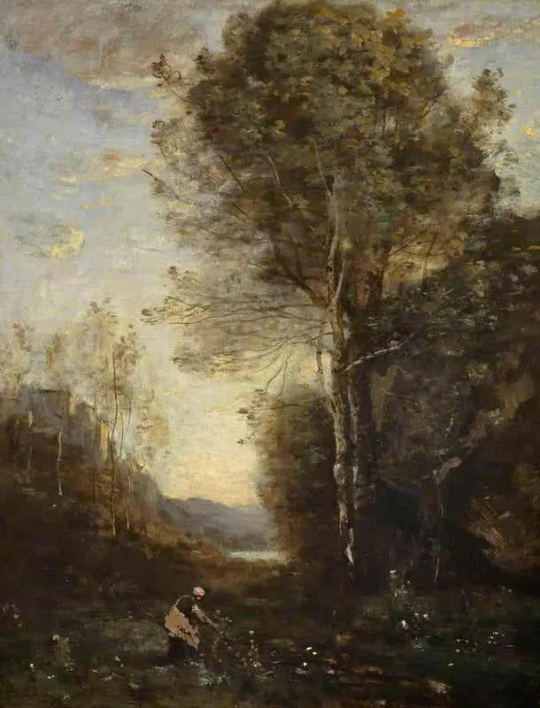 Kvällslandskap - Jean-Baptiste Camille Corot