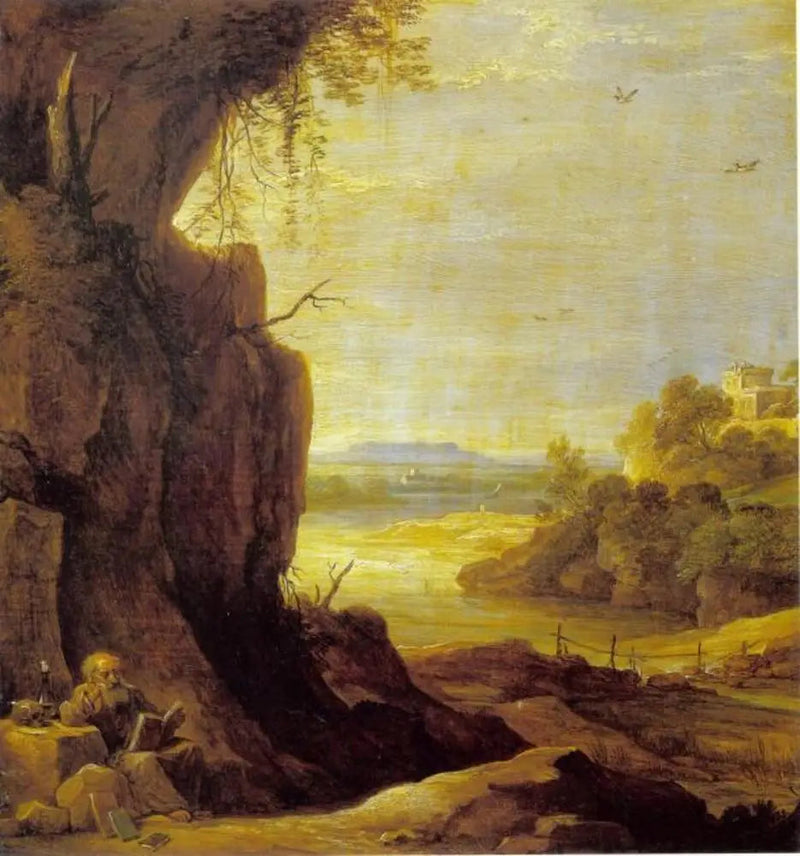 Sydlandskap med helige Antonius den eremiten - David Teniers den yngre