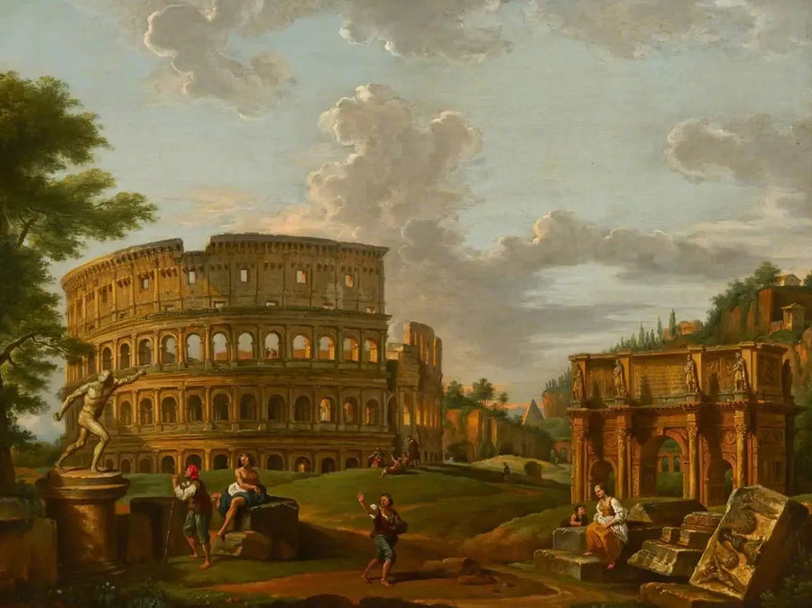 Landskap och klassiska romerska ruiner - Giovanni Paolo Panini