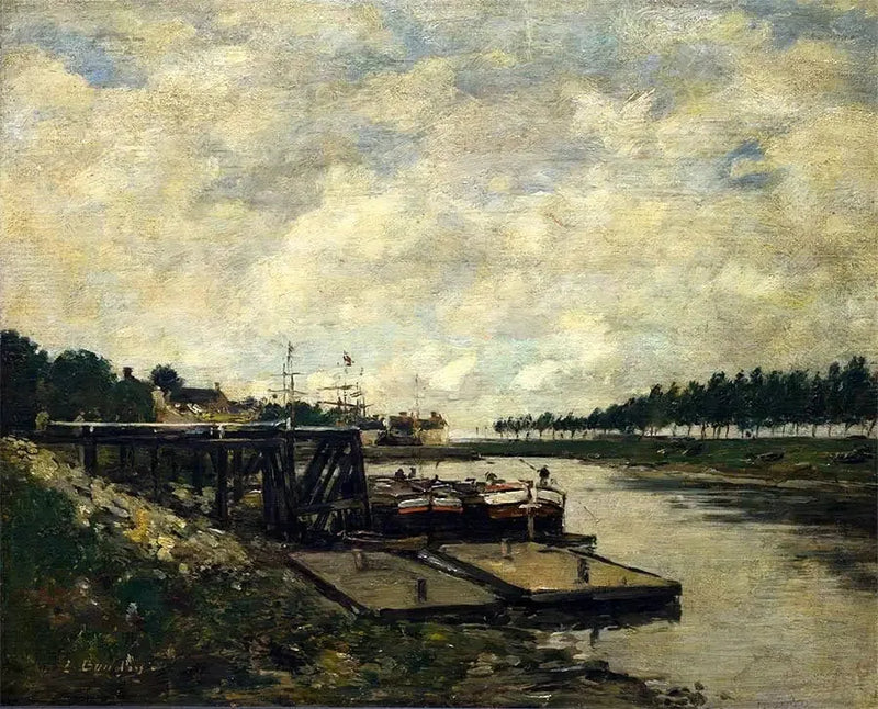 Flodlandskap - Eugène Boudin