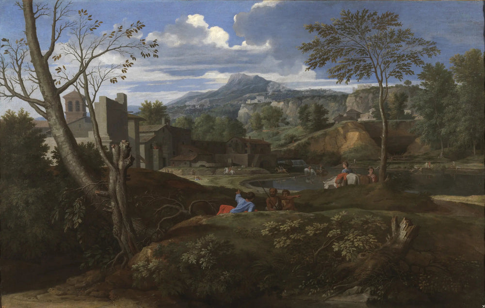 Paysage idéal - Nicolas Poussin image 1 reproduction de peinture à l’huile