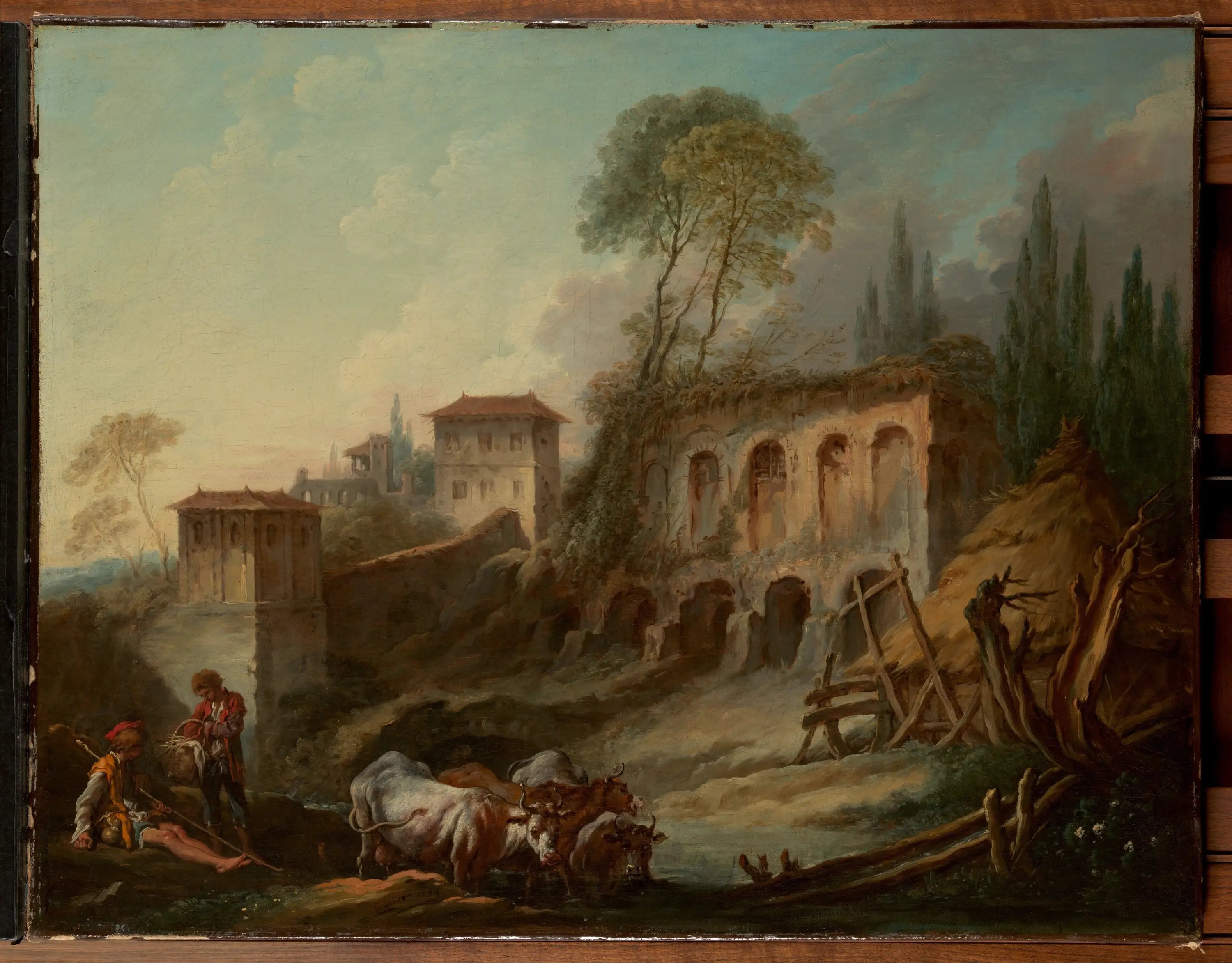Paysage imaginaire avec le mont Palatin depuis Campo Vaccino - François Boucher - Alpha Reproduction