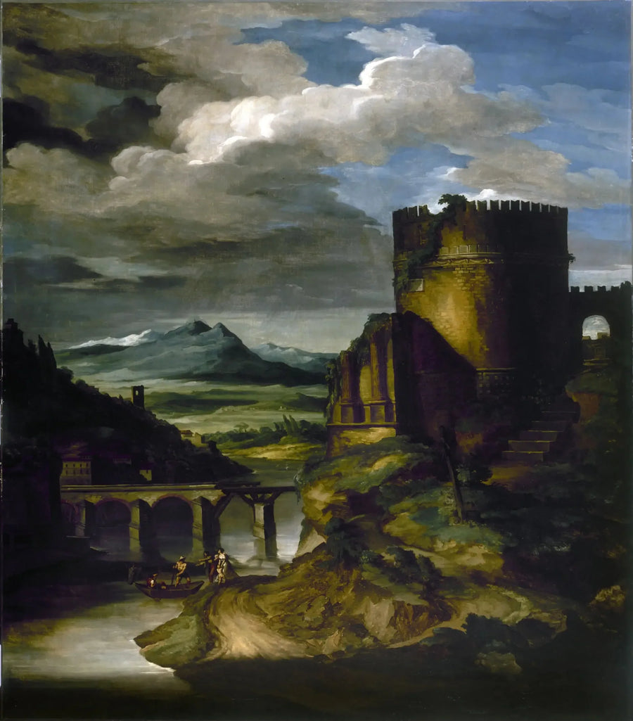 Italiensk landskap vid graven - Théodore Géricault