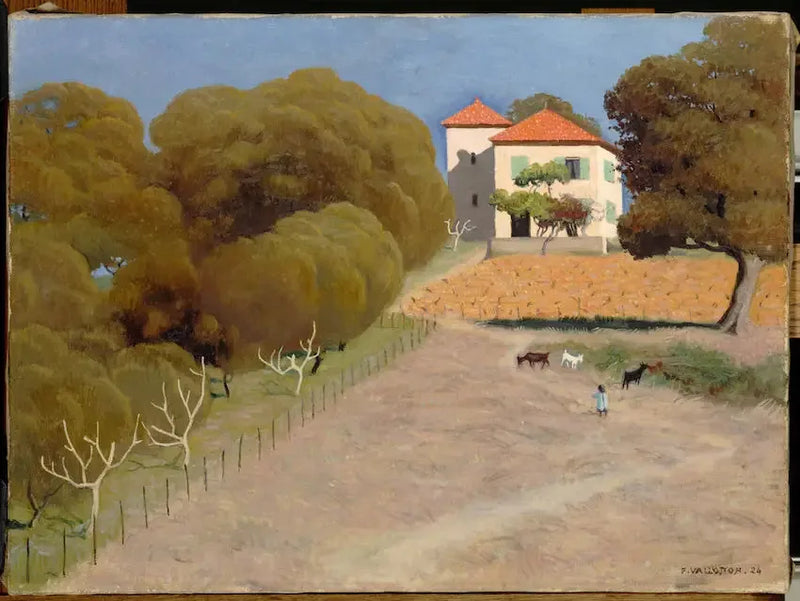 Landskap, huset med röd tak - Félix Vallotton