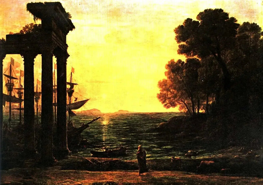 Marinlandskap med Esekiel som gråter över ruinerna av Tyrus - Claude Lorrain