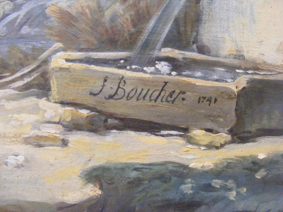 Pastoralt landskap med floden - François Boucher