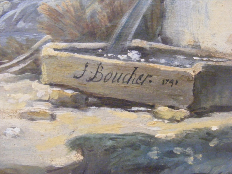 Pastoralt landskap med floden - François Boucher