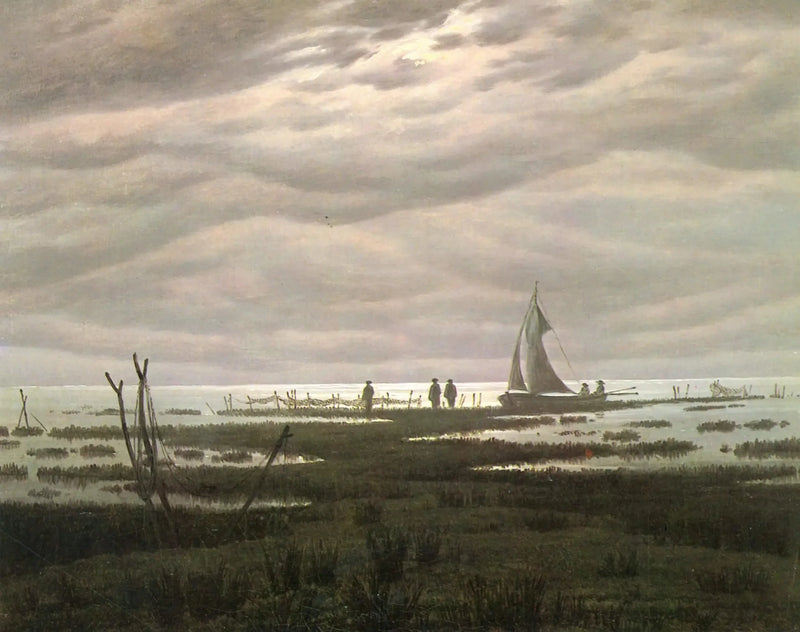 Platt landskap i Greifswalds bukt - Caspar David Friedrich