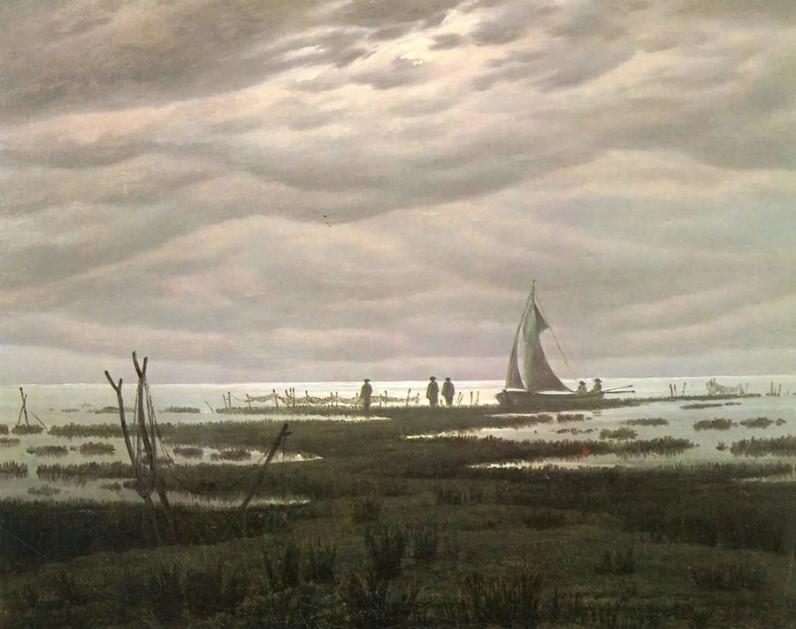 Platt landskap i Greifswalds bukt - Caspar David Friedrich