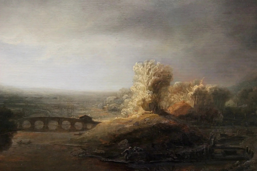 Landskap med en bro med sju valv - Rembrandt