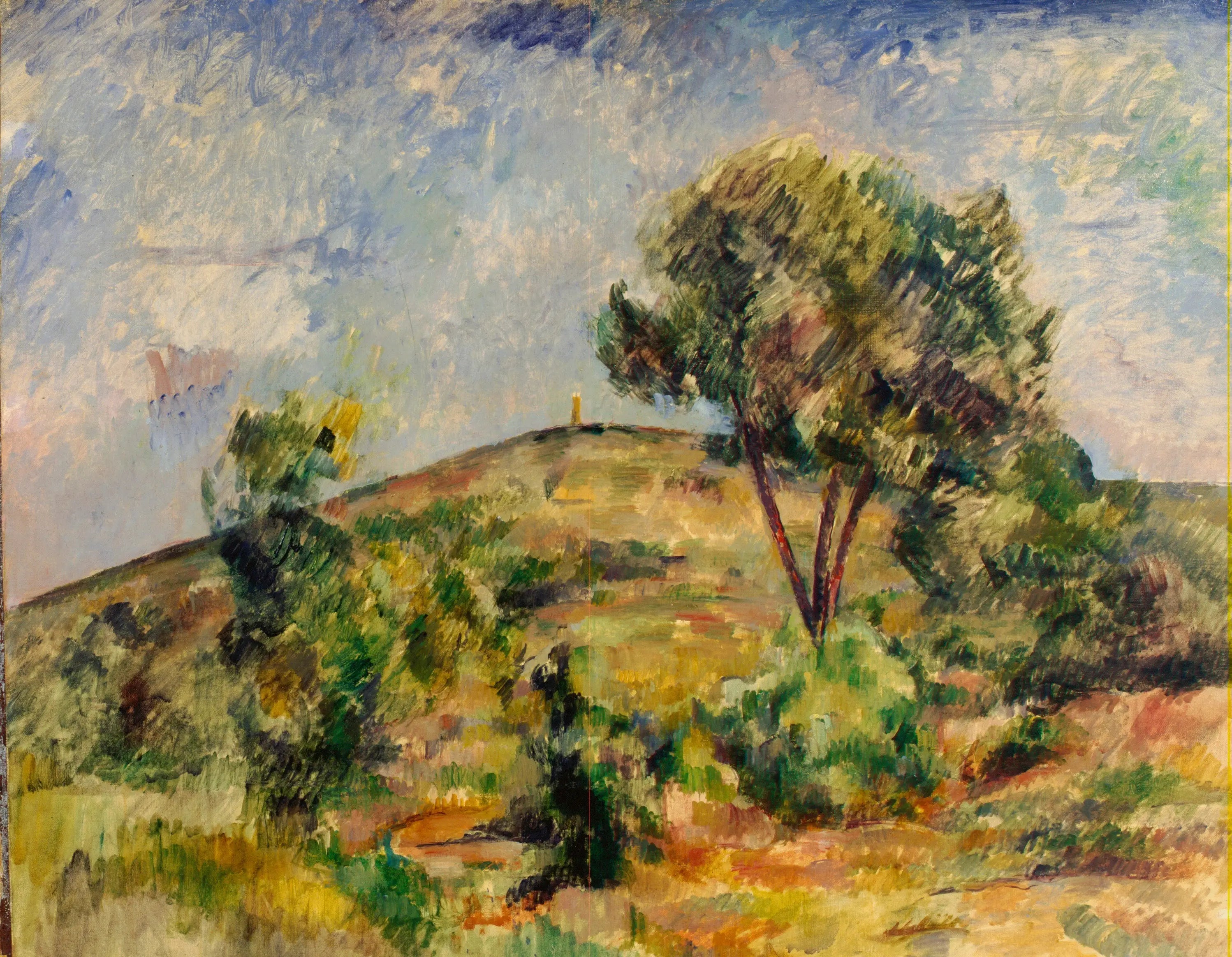 Paysage près d'Aix avec la tour de César - Paul Cézanne image 1 reproduction artisanale de tableau