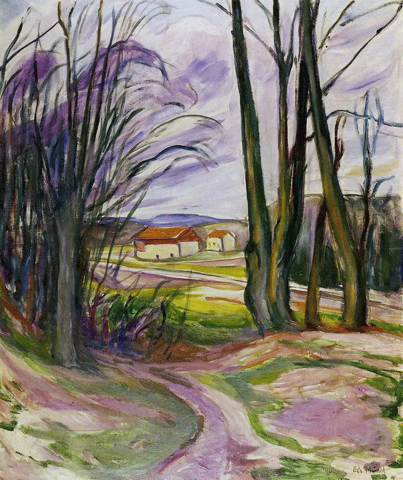 Landskap nära Skøyen - Edvard Munch