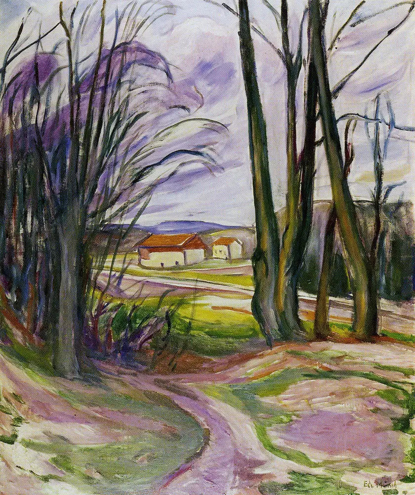 Landskap nära Skøyen - Edvard Munch
