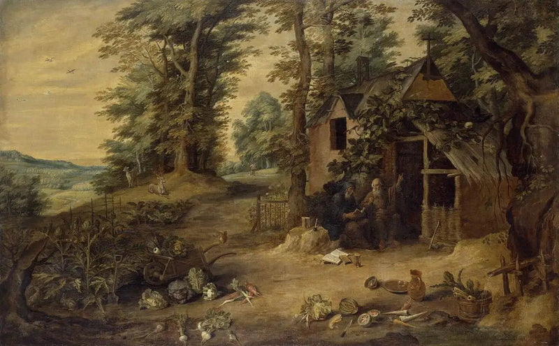 Landskap (Mötet mellan helige Antonius och helige Paulus) - David Teniers den yngre