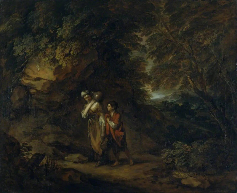Rockslandskap med Agar och Ismaël - Thomas Gainsborough