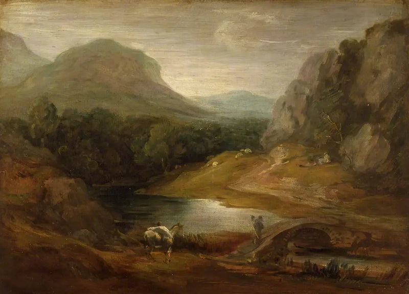 Klipplandskap med en bro - Thomas Gainsborough