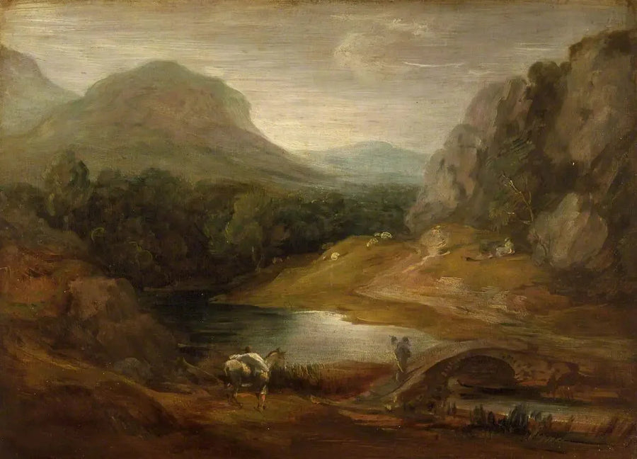 Klipplandskap med en bro - Thomas Gainsborough