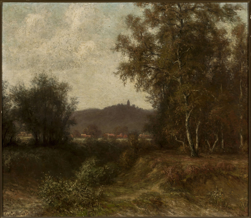 Landsbygdslandskap med träd, efter Claude Monet - 1882