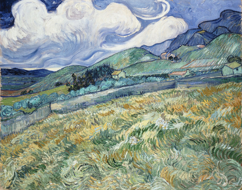 Bergslandskap bakom Saint-Paul-sjukhuset - Vincent van Gogh