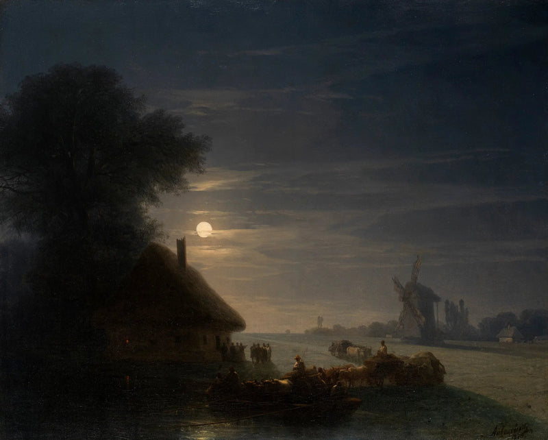 Ukrainsk landskap om natten - Ivan Aivazovskij