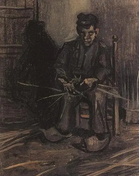 Bonde som tillverkar en korg - Vincent van Gogh