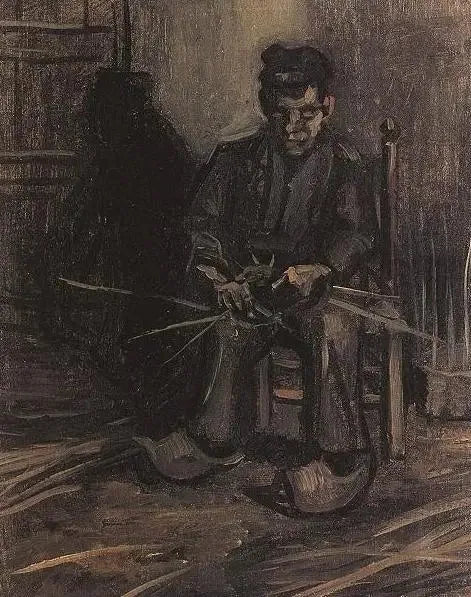 Bonde som tillverkar en korg - Vincent van Gogh