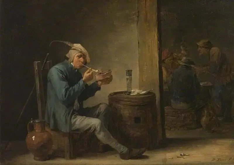 Bonde som röker inomhus (Flandrinska nöjen, Inomhus) - David Teniers den yngre