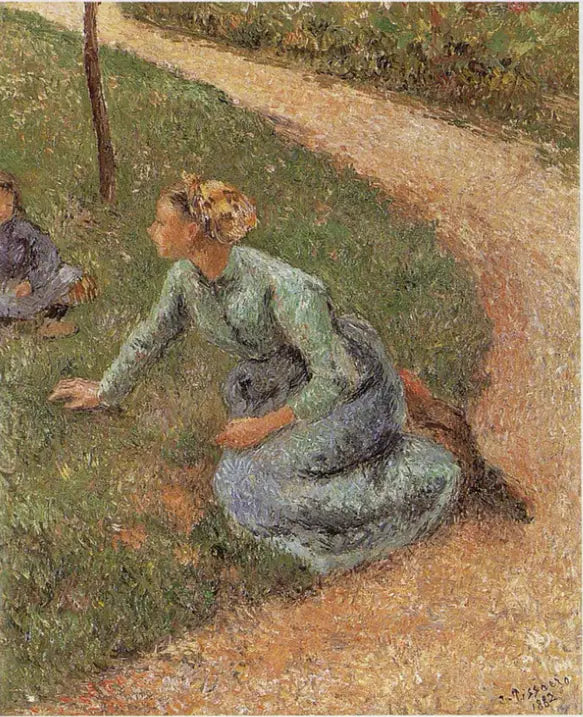 Sittande bonde vid vägkanten - Camille Pissarro