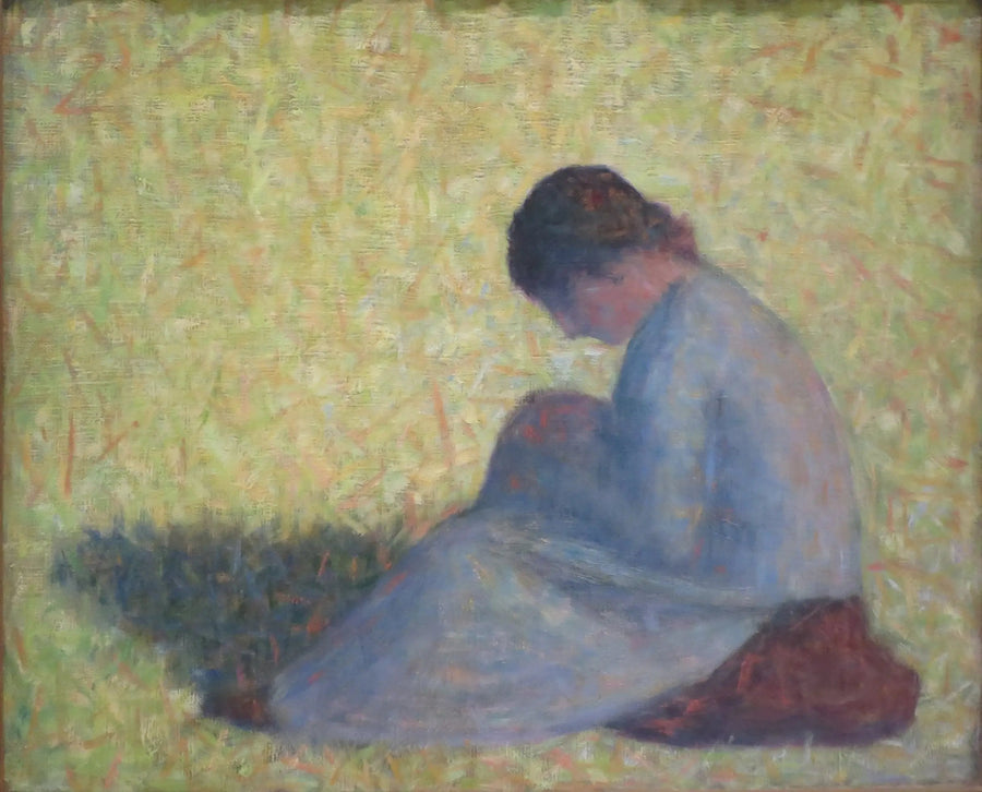 Sittande bonde i gräset - Georges Seurat