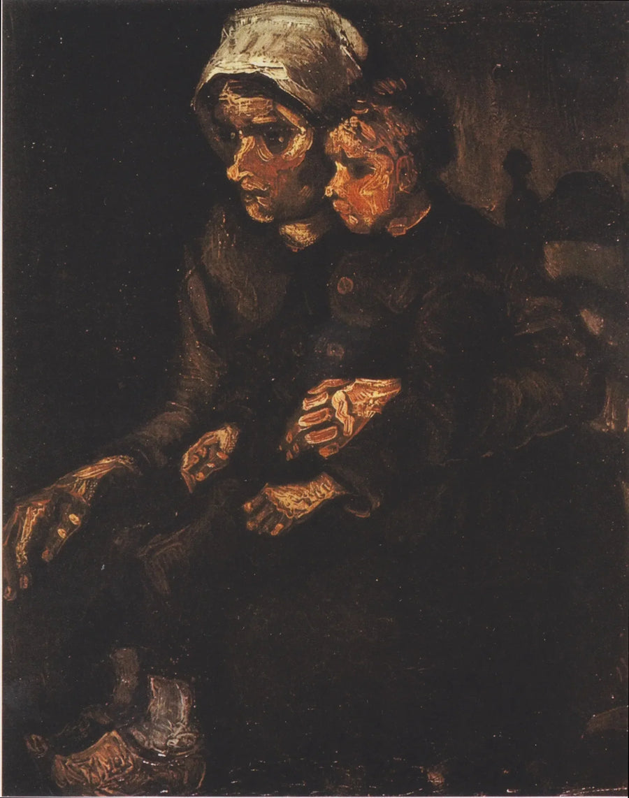 Bondkvinna med ett barn i knät - Vincent van Gogh