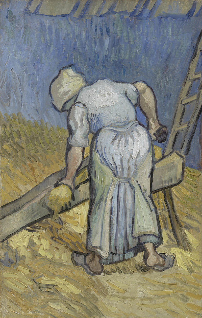 Bondkvinna som krossar lin (efter majs) - Vincent van Gogh