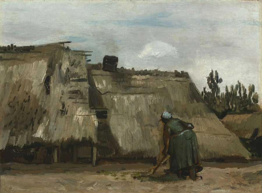 Bondkvinna som gräver framför sin stuga, F142 - Van Gogh