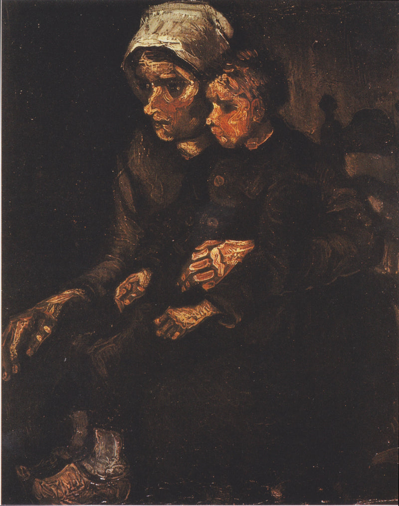 Bondkvinna med ett barn i knät - Vincent van Gogh