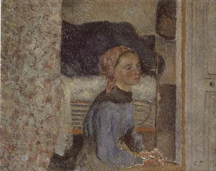Bondkvinna, inomhus - Camille Pissarro