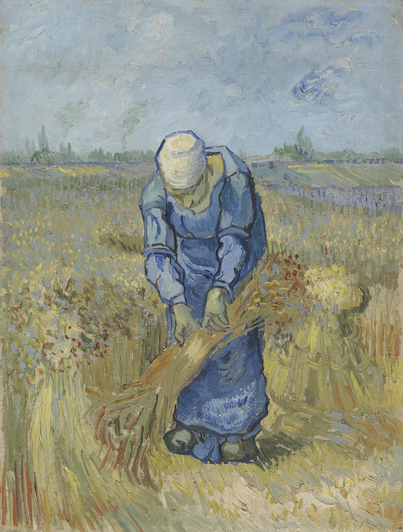 Bondflicka binder kärvar (efter Millet) - Vincent van Gogh